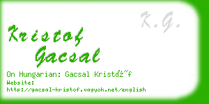 kristof gacsal business card